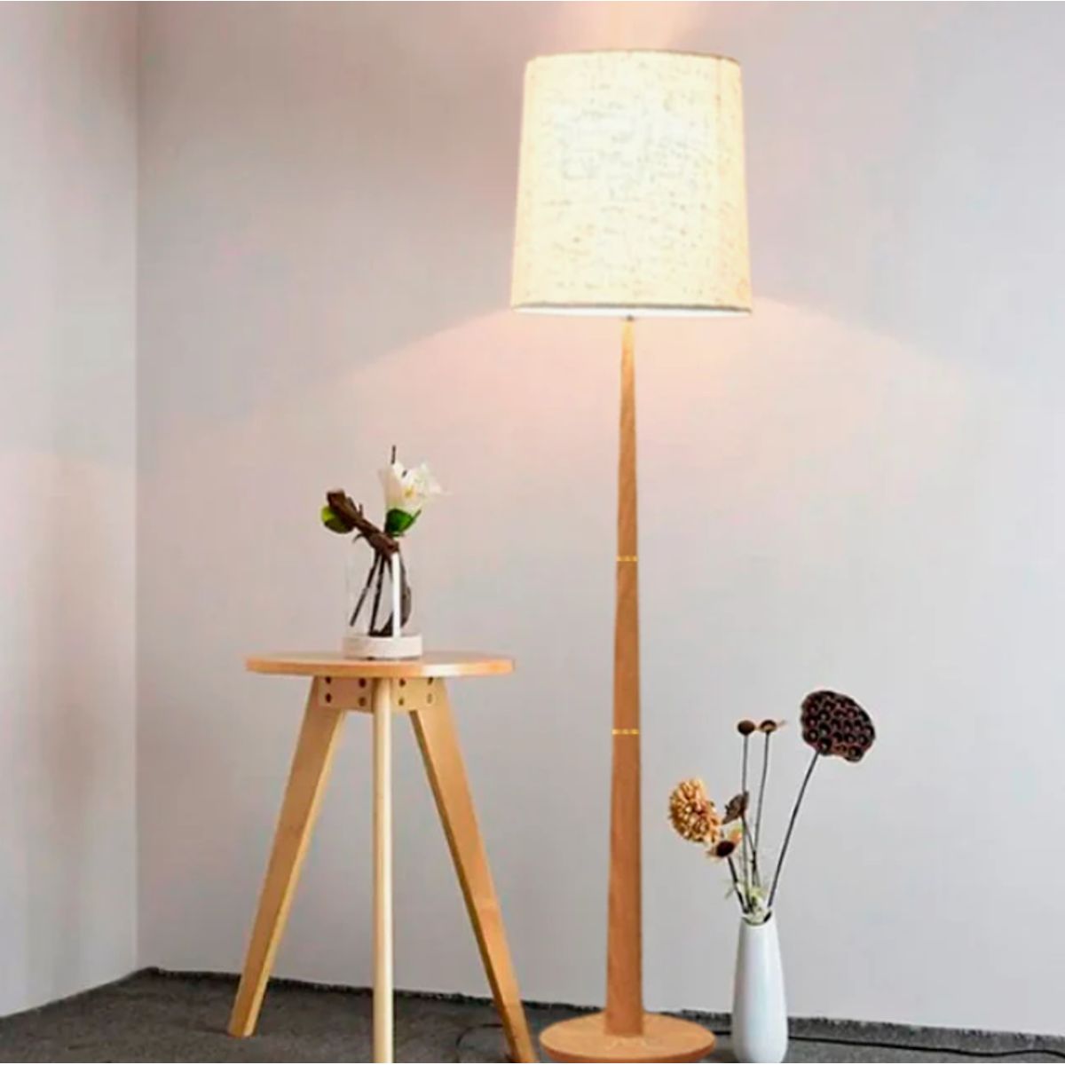 GENERICO - Lámpara de Pie Wood Led