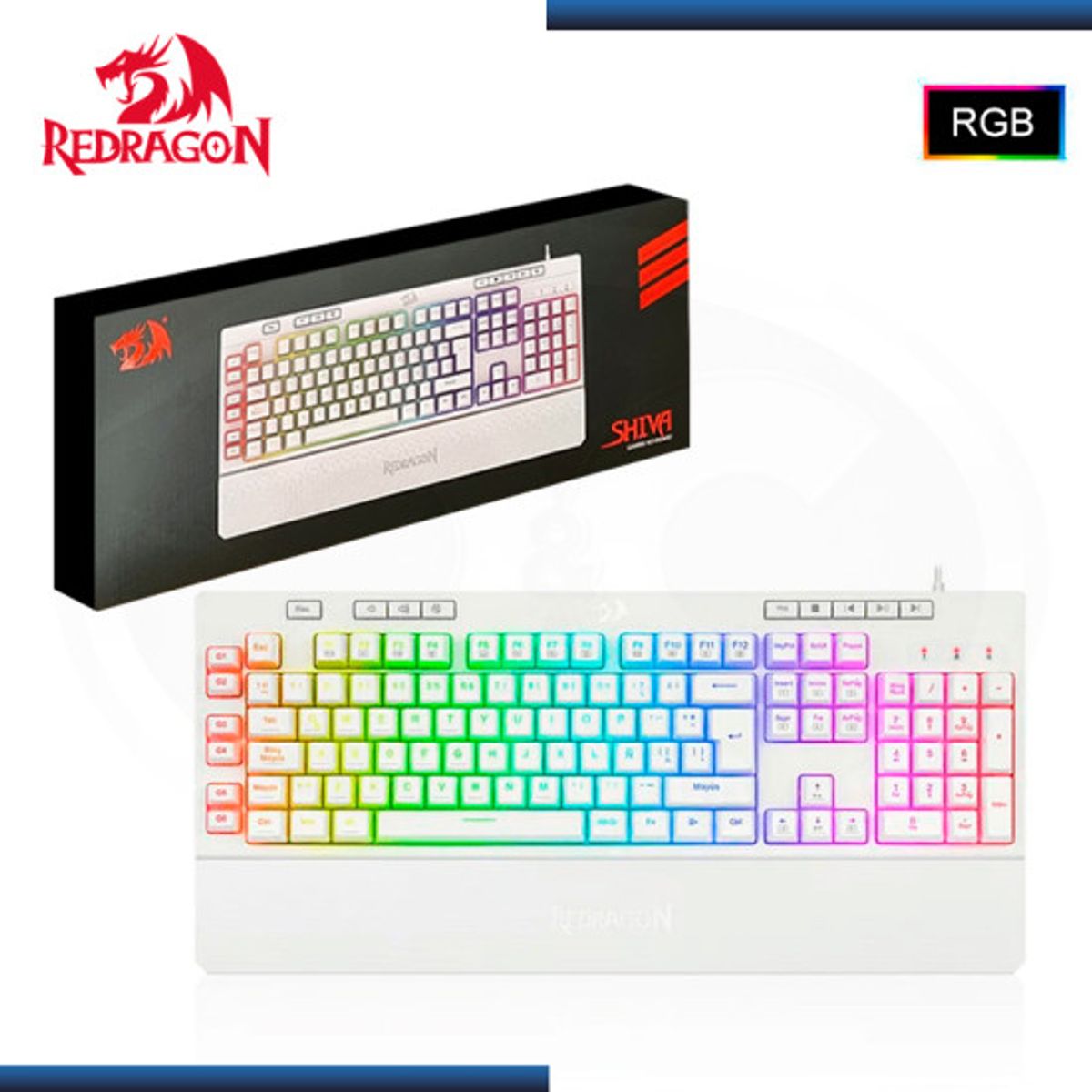 REDRAGON - Teclado Gamer REDRAGON SHIVA K512W-RGB-SP WHITE