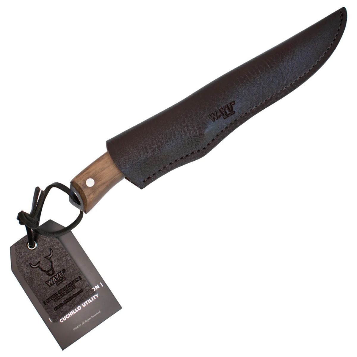 WAYU - CUCHILLO UTILIY CON FUNDA RUSTIC COLECCTION WAYU