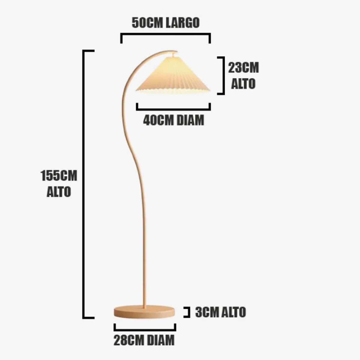 GENERICO - Lámpara de Pie White Led