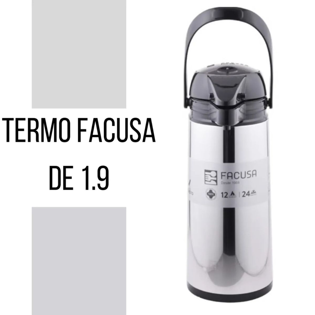 FACUSA - Termo Sifón Acero Inoxidable Premiun 1900ml Facusa