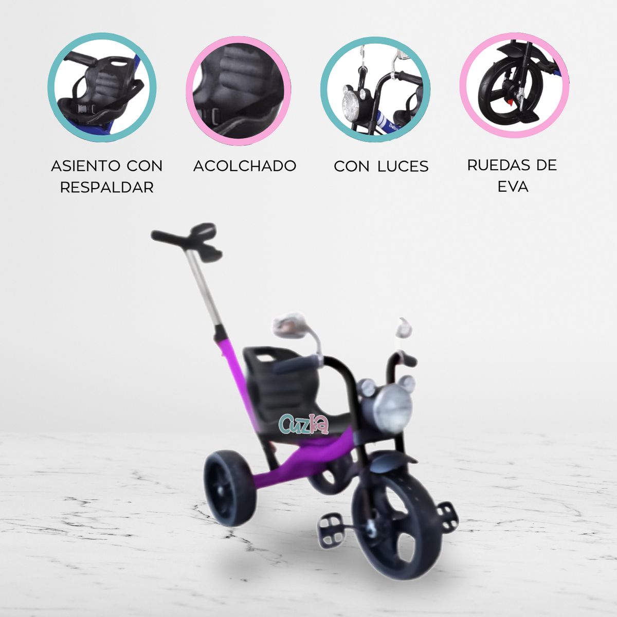 Baby Kits - Triciclo Guiador «MOTO TRIKE» Purple