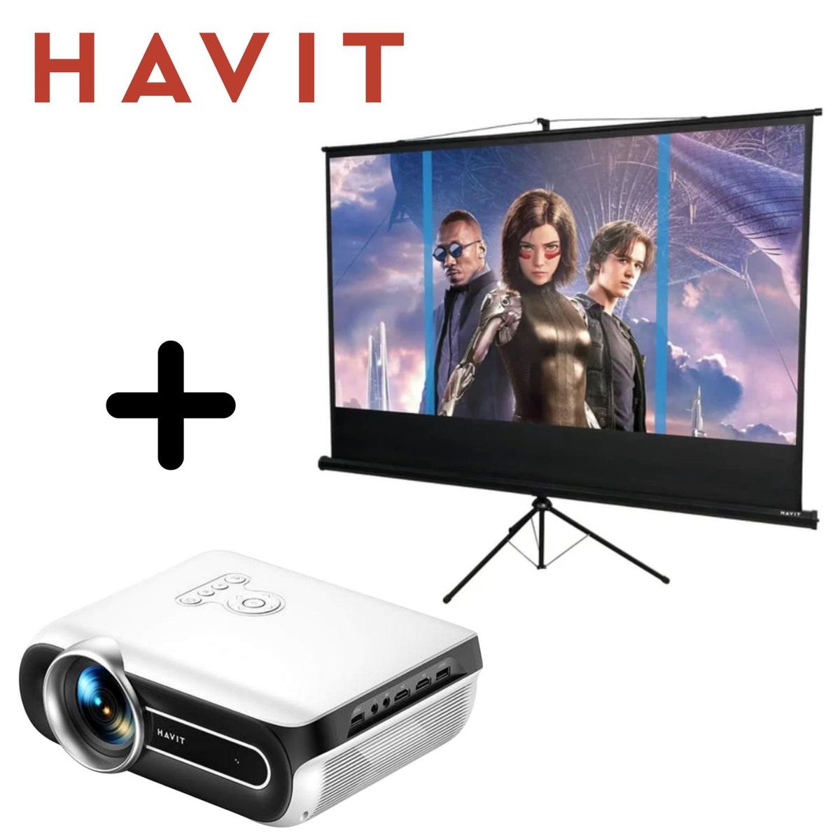 HAVIT - Combo HAVIT Proyector PJ209A 450ansi + Ecram PS100