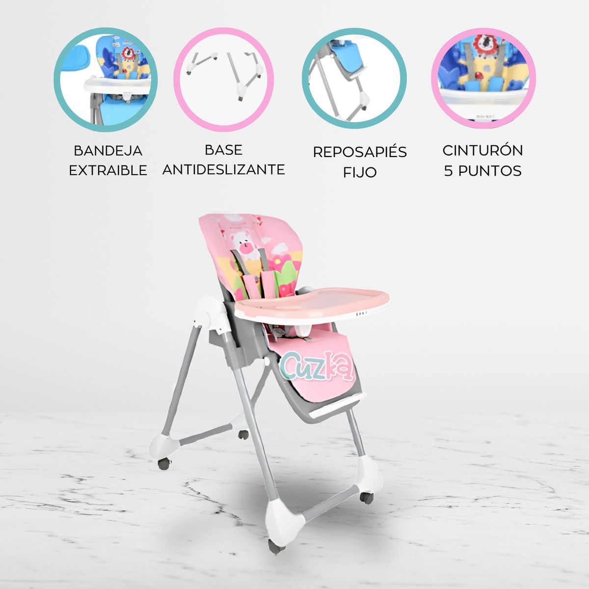 BABY KITS - Silla de comer «SNACK» Pink