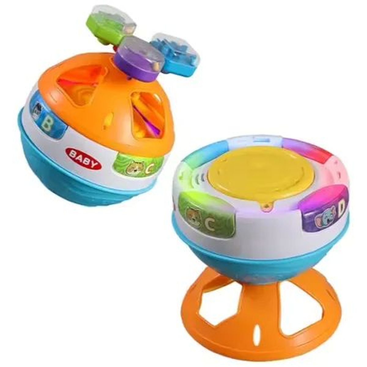 GENERICO - Pelota Mágica Giratoria con Luces y Sonido para Bebés