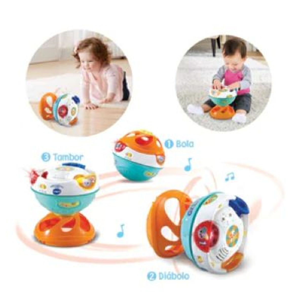 GENERICO - Pelota Mágica Giratoria con Luces y Sonido para Bebés