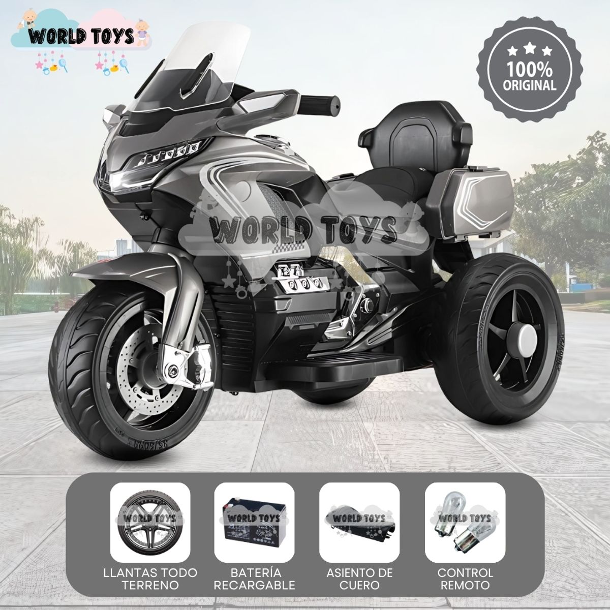 BABY - Trimoto a Batería para Niños «AVENIR» Gray