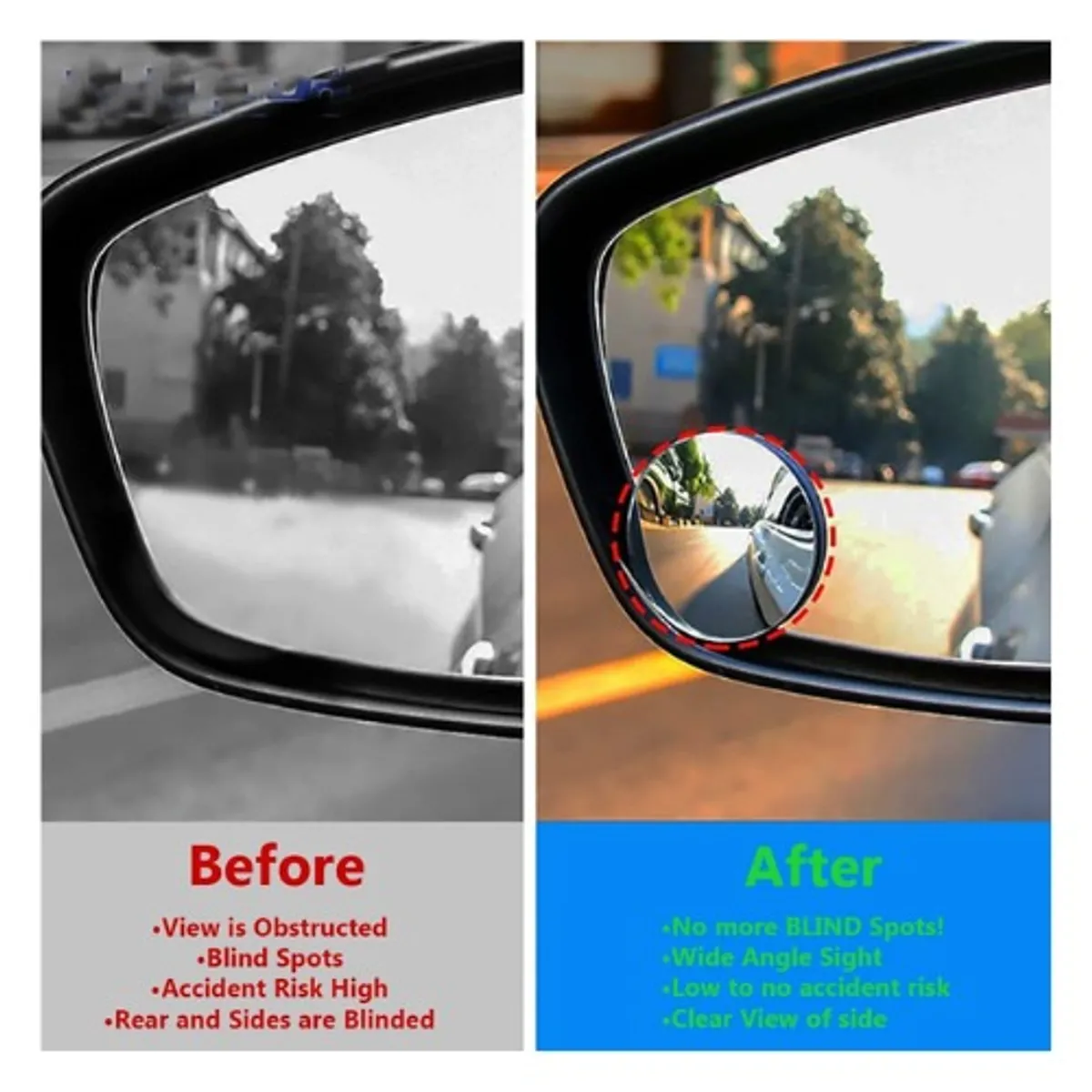 GENERICO - PAR ESPEJO RETROVISOR PANORAMICO CURVO CROMADO