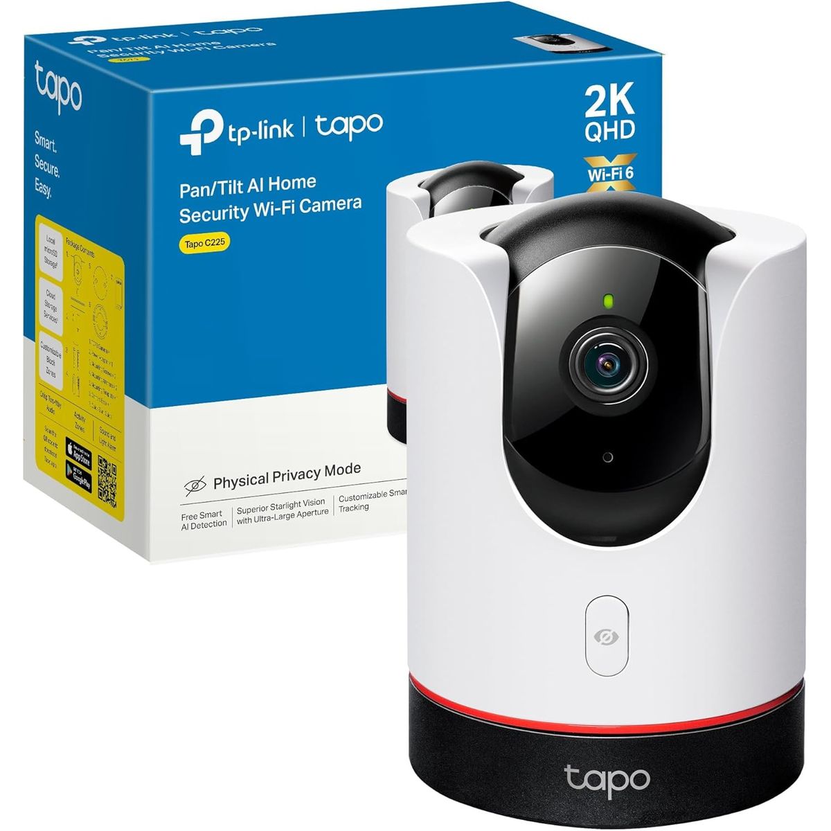 TP LINK - TP-Link Tapo C225 V2 Cámara Seguridad WiFi Interior 2K Blanca