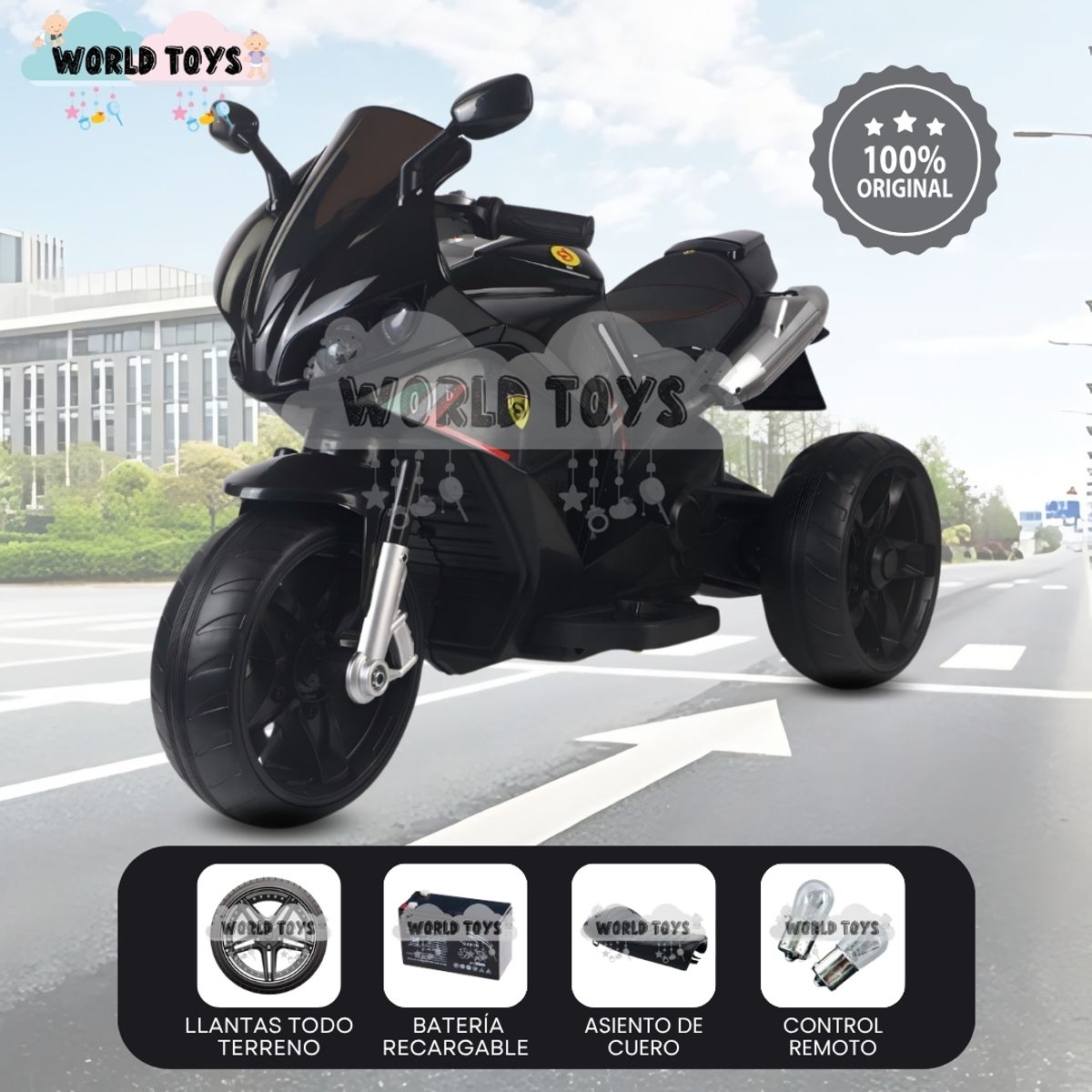 BABY - Trimoto a Batería para Niños «DUCATY SMOKE» Black