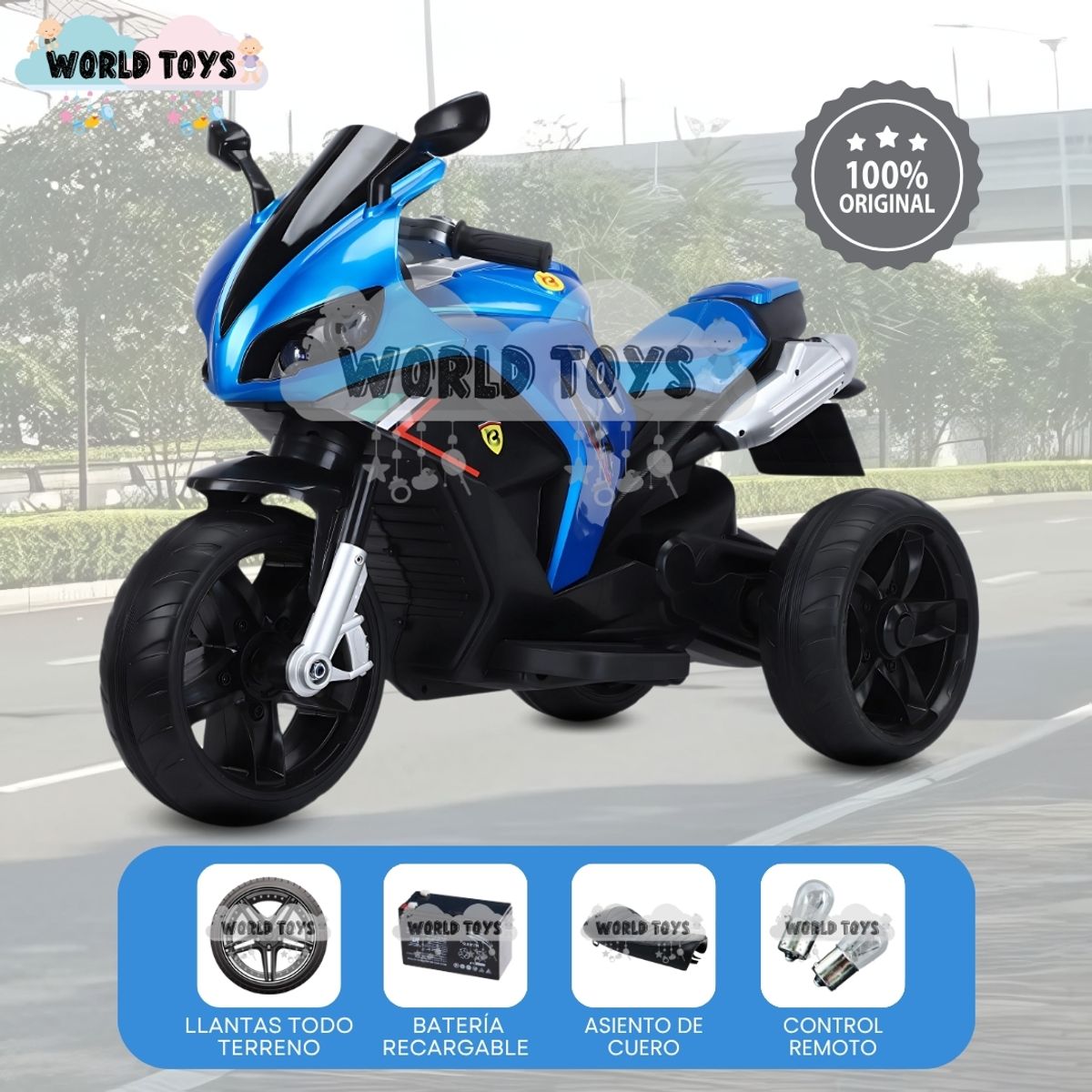BABY - Trimoto a Batería para Niños «DUCATY SMOKE» Blue
