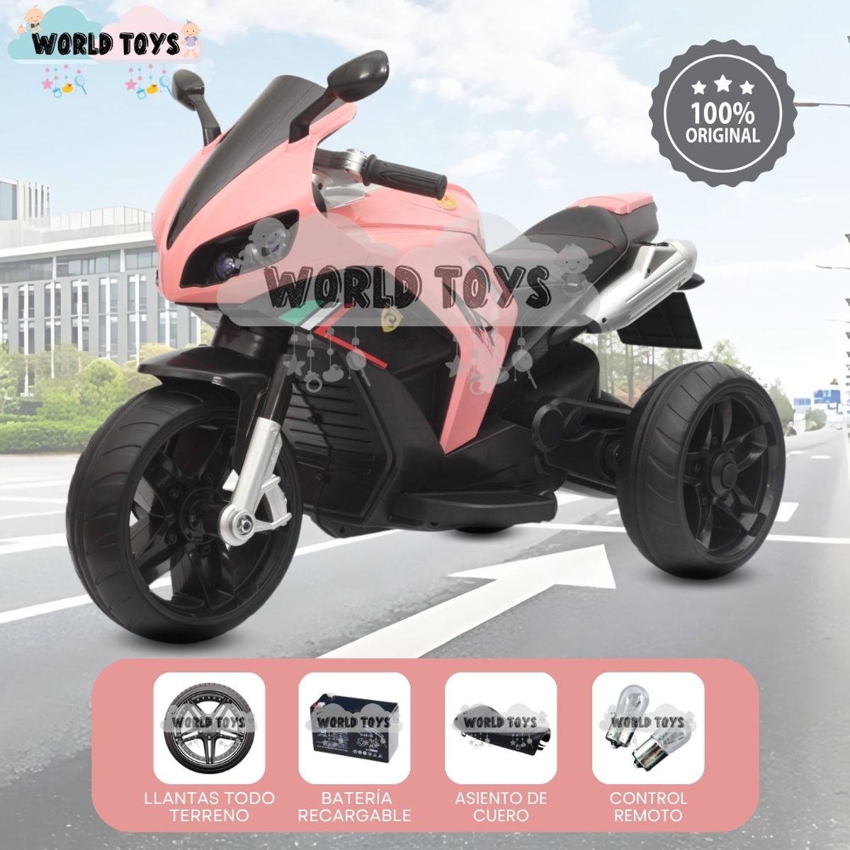 BABY - Trimoto a Batería para Niños «DUCATY SMOKE» Pink