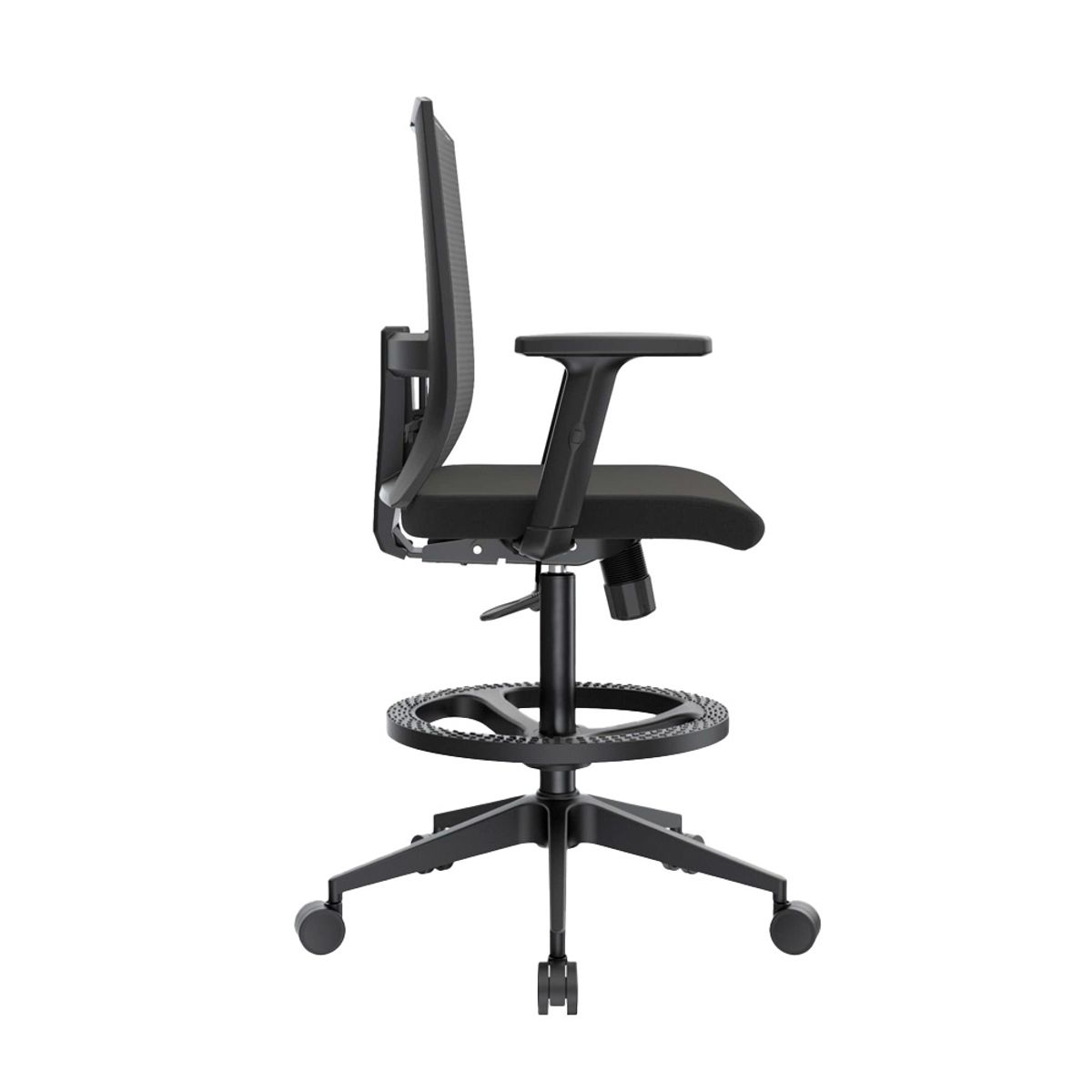 OFIDEAS - Silla Cajera Ergonómica Con Apoyabrazos Monk Negro Nylon Ofideas