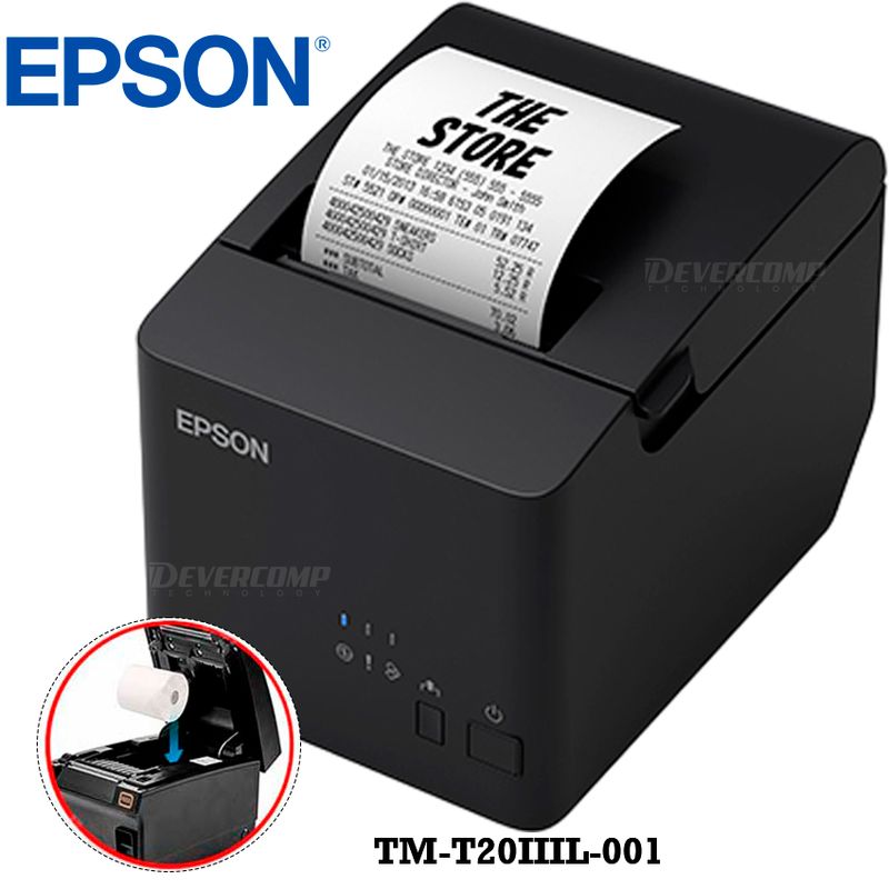 EPSON - Impresora Epson Termica TM-T20IIIL USB Serial Black