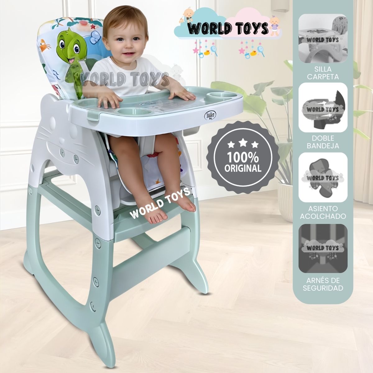 Baby - Silla de Comer Edición Limitada «GATTITO II» Green
