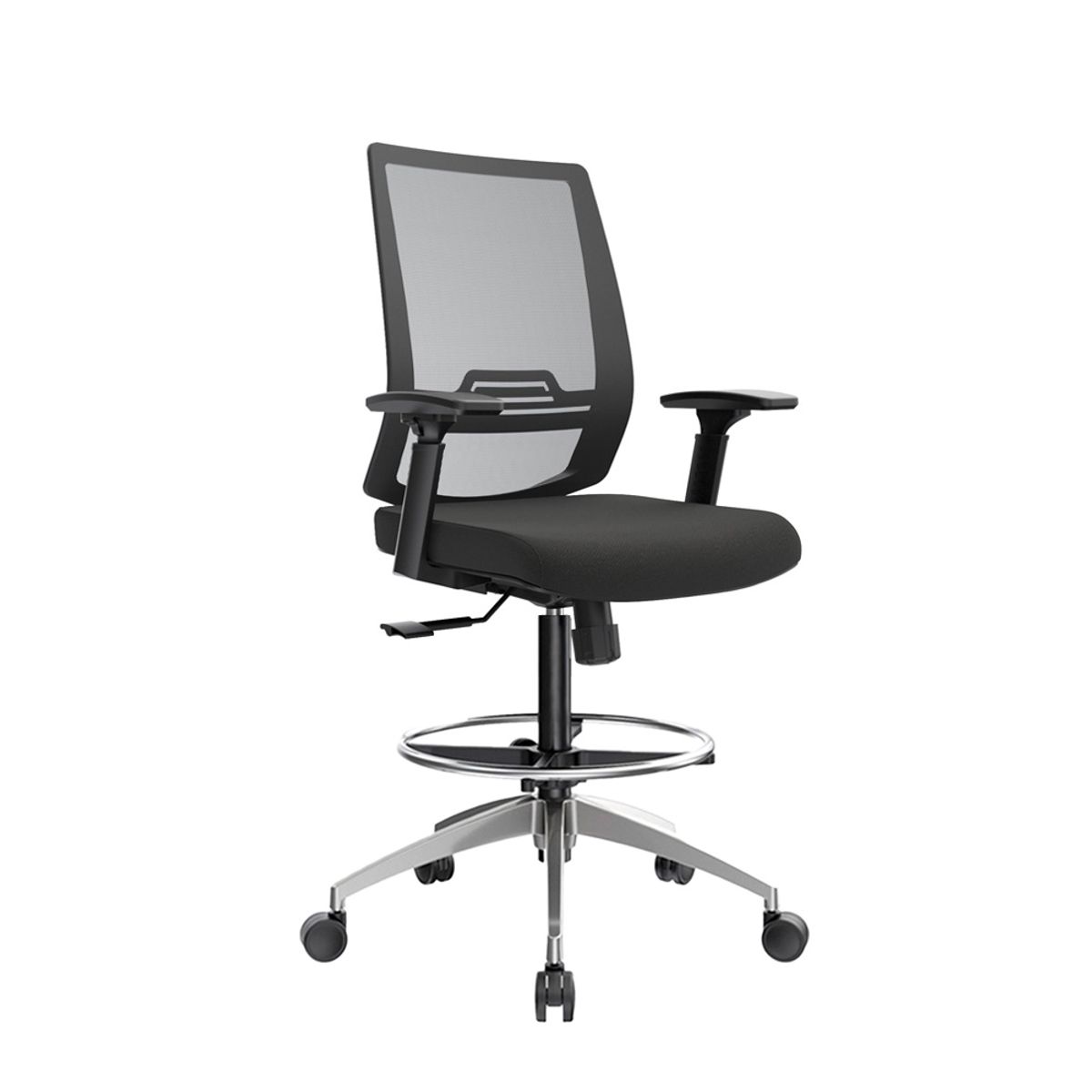 OFIDEAS - Silla Cajera Ergonómica Con Apoyabrazos Think Negro Aluminio Ofideas