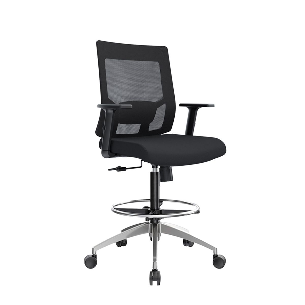 OFIDEAS - Silla Cajera Ergonómica Con Apoyabrazos Radius Negro Aluminio Ofideas