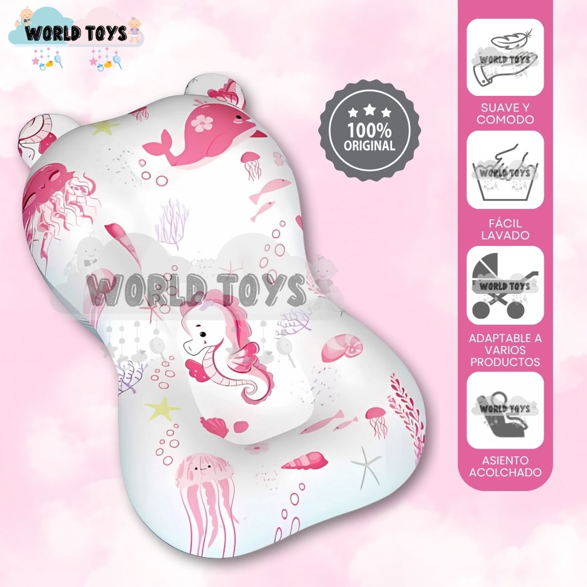 BABY - Almohada para Bañera de Bebés «SWEET» Edición Limitada Pink