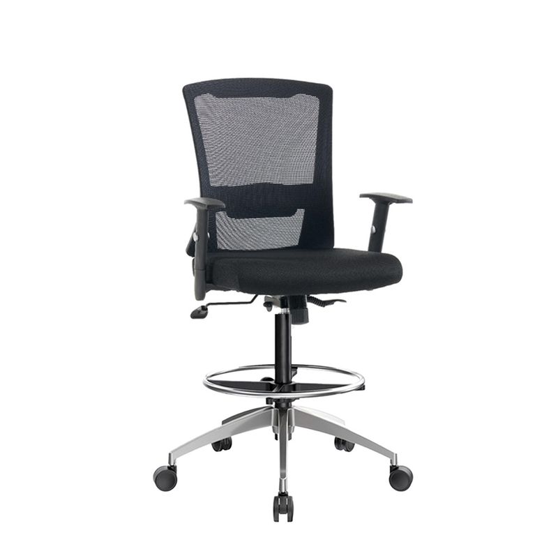OFIDEAS - Silla Cajera Ergonómica Con Apoyabrazos Castro Negro Aluminio Ofideas