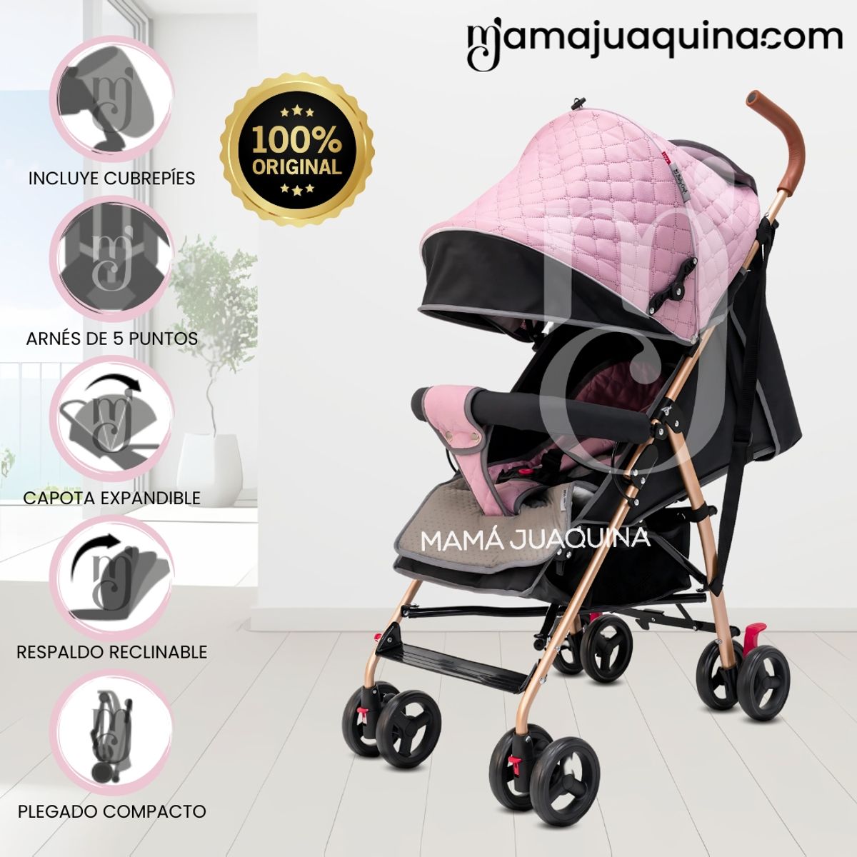 KIDS - Coche Bastón de Lujo «MENDOX» Edicion Limitada Pink