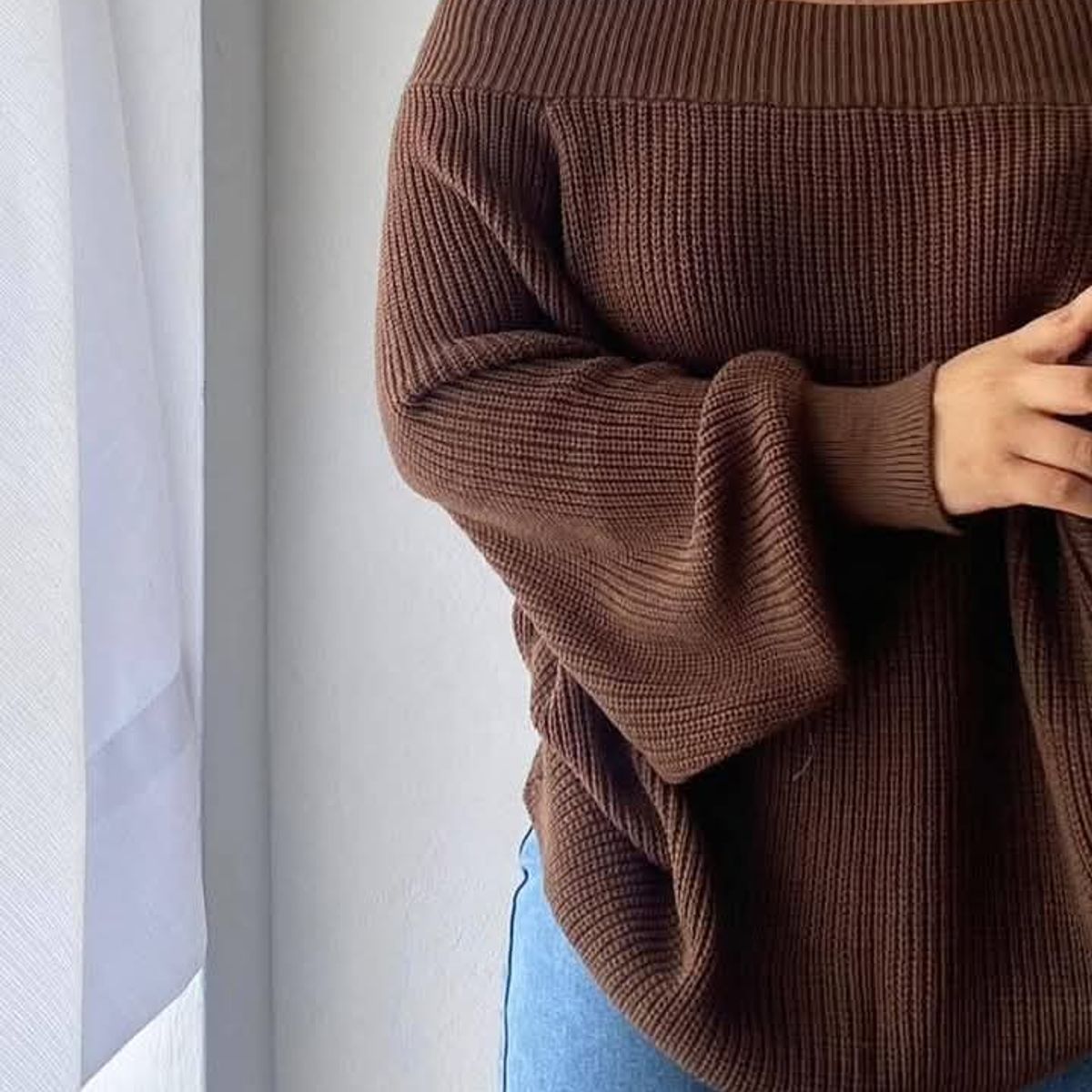 GENERICO - SUETER DE MUJER OVERSIZE OFF SHOULDER