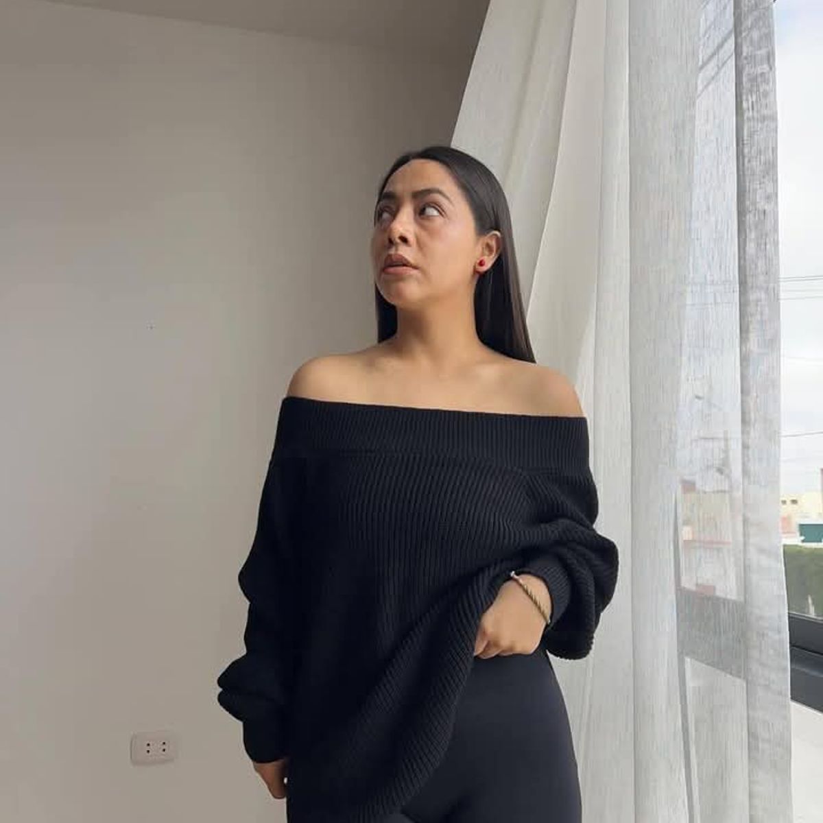 GENERICO - SUETER DE MUJER OVERSIZE OFF SHOULDER