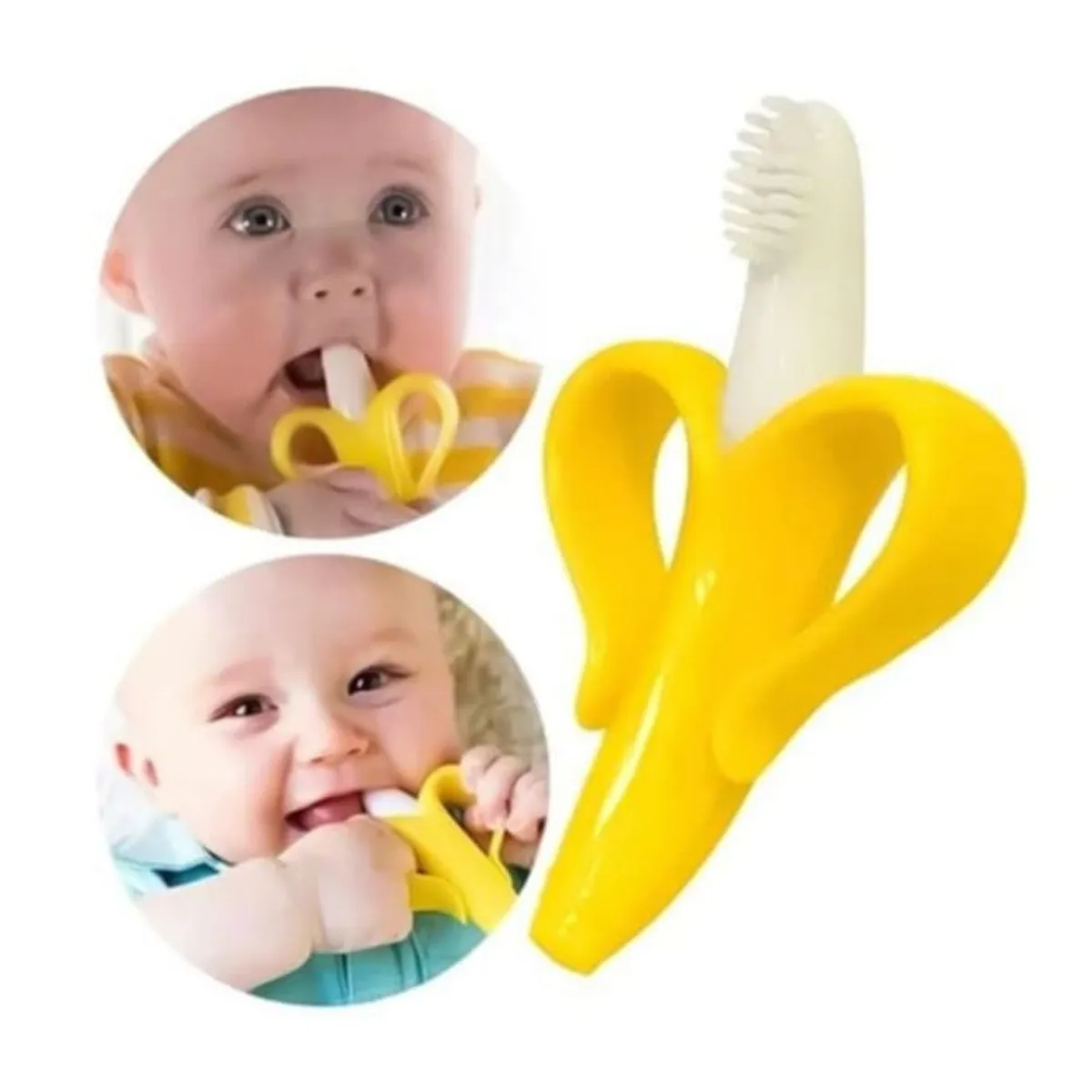 SANTOLEE - MORDEDOR SANTOLEE DE SILICONA MODELO BANANA  LIBRE DE BPA