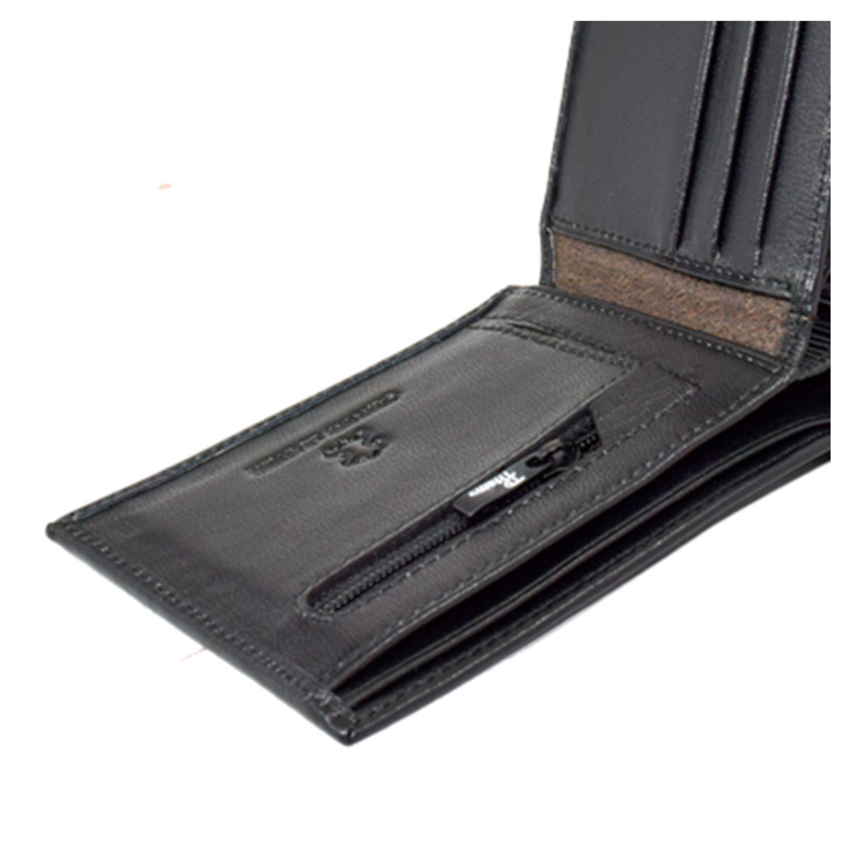 PAUL HARRIS - Billetera para hombre en cuero con sencillero Negro