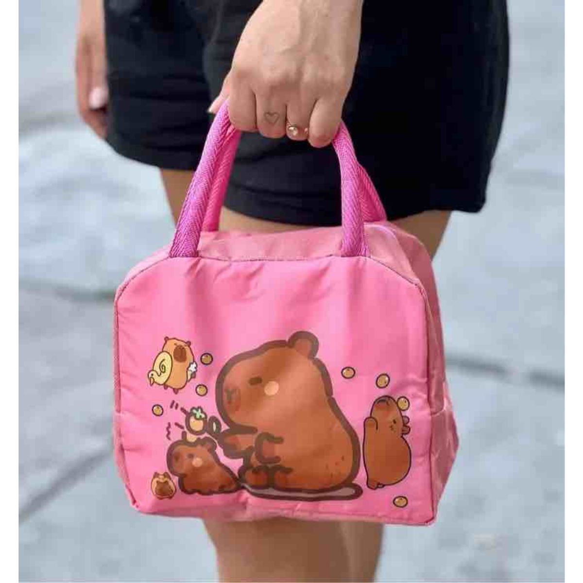 GENERICO - Mini Bolsa Lonchera Térmica Capibara - Colores Aleatorios