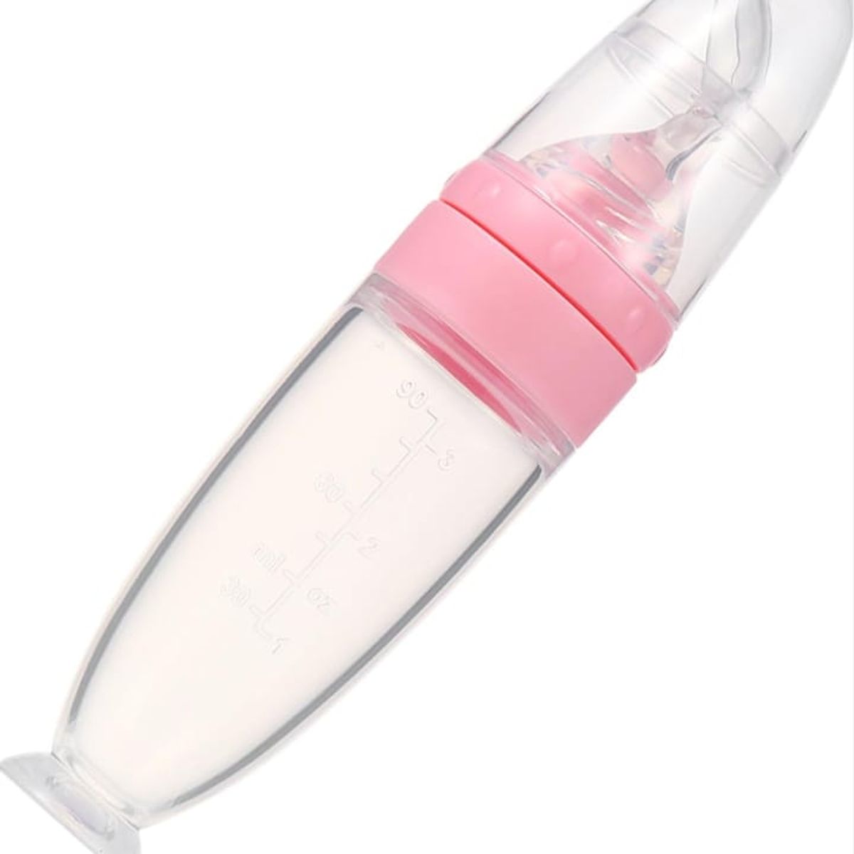 SANTOLEE - BIBERON CUCHARA ALIMENTADORA DE SILICONA SUAVE  ROSADO