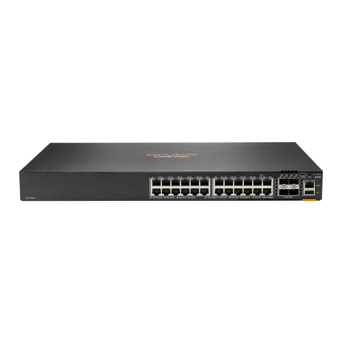 HP - Conmutador Hpe Aruba 6200F 24 Puertos Poe, 4 Sfp+, 370W, Hasta 10 Km De Apilamiento, Alto