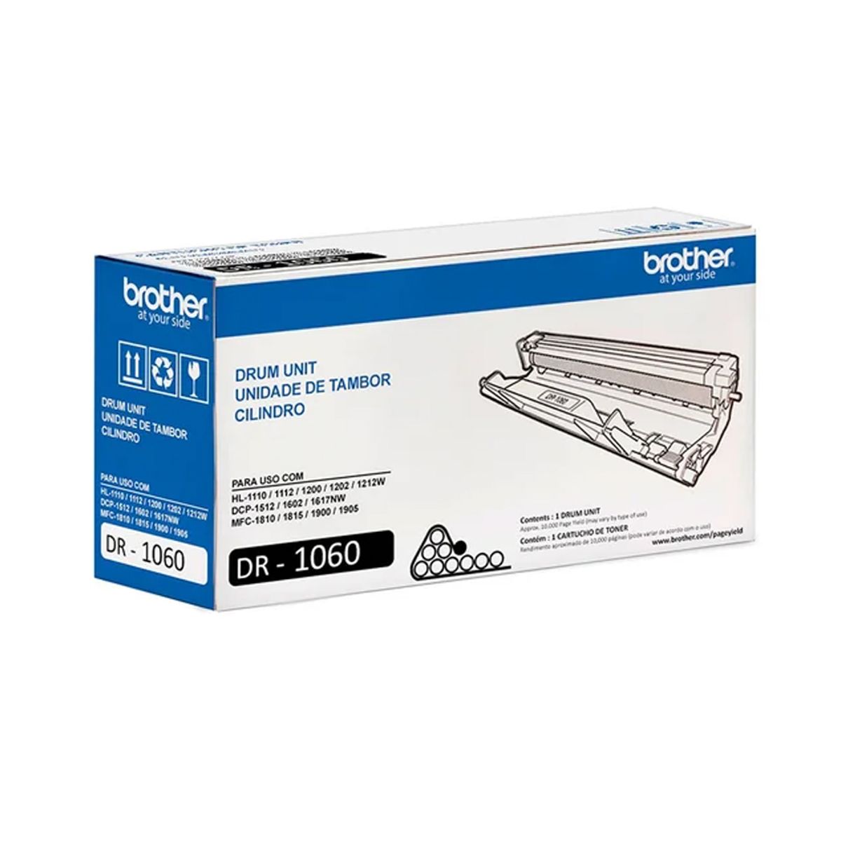 BROTHER - Tambor De Imagen Brother Dr-1060 Para Impresoras Láser - Rendimiento De 10,000 Páginas, Al
