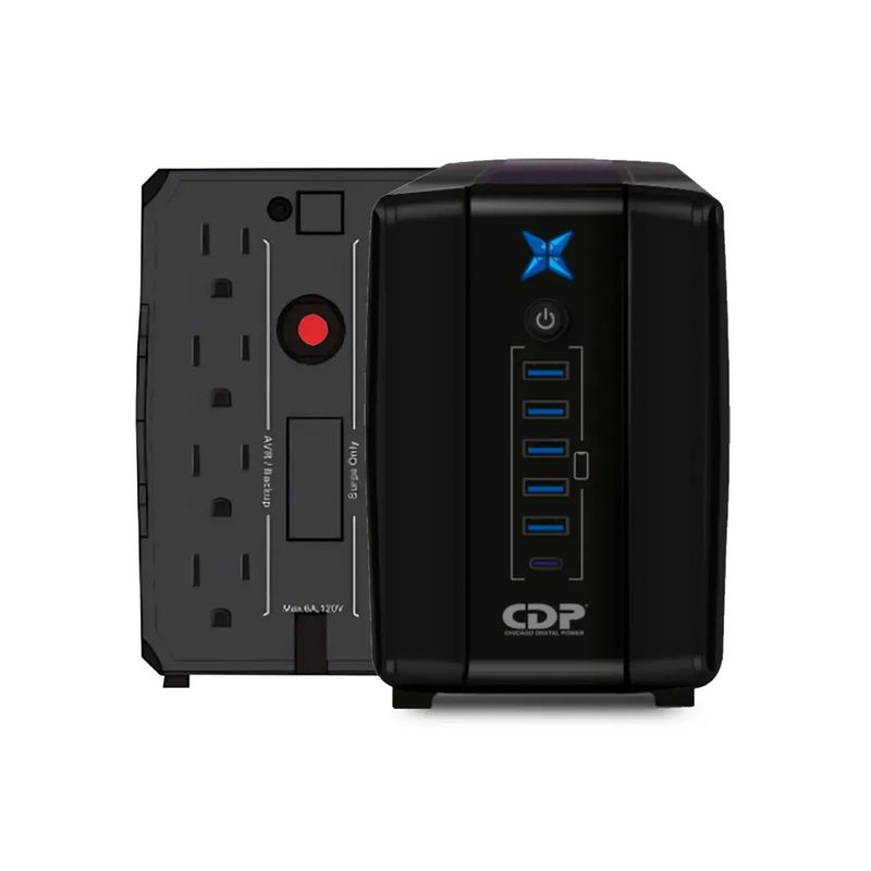 CDP - Cdp Ups 750Va (375W) R-Upr758I - Sai Interactivo Con 5 Puertos Usb Para Máxima Protección