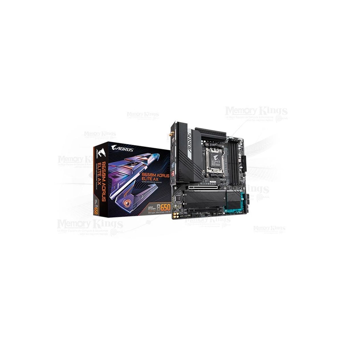 GIGABYTE - Motherboard Gigabyte B650M Aorus Elite Ax Am5 Matx Chipset Amd B650 Óptima Para Rendim