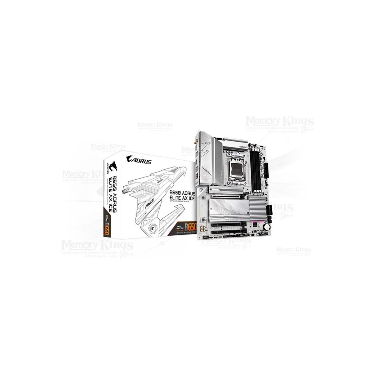 GIGABYTE - Placa Madre Gigabyte B650 Aorus Elite Ax Ice D5 Atx Ideal Para Gamers Con Conectividad A