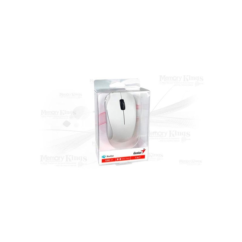 GENIUS - Mouse Inalámbrico Genius Nx-7000 Blanco - Diseño Ergonómico Y Alta Precisión