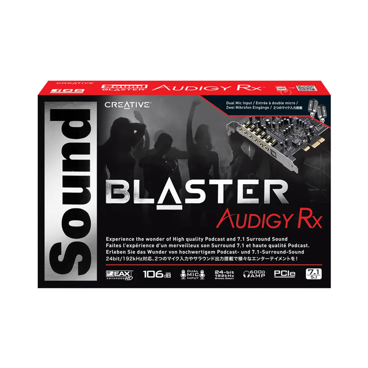 CREATIVE - Tarjeta De Sonido Creative Sound Blaster Audigy Rx 7.1 Pcie - Excelente Calidad De Audio