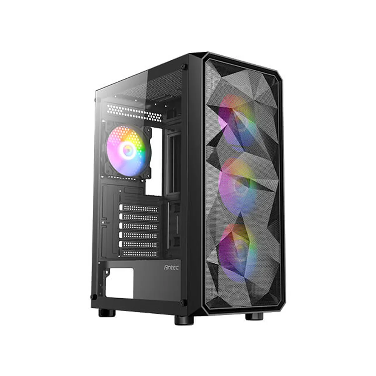 FANTECH - Caja Mid Tower Antec Ax83 Rgb Negra, Diseño Moderno Y Refrigeración Eficiente Para Gamers