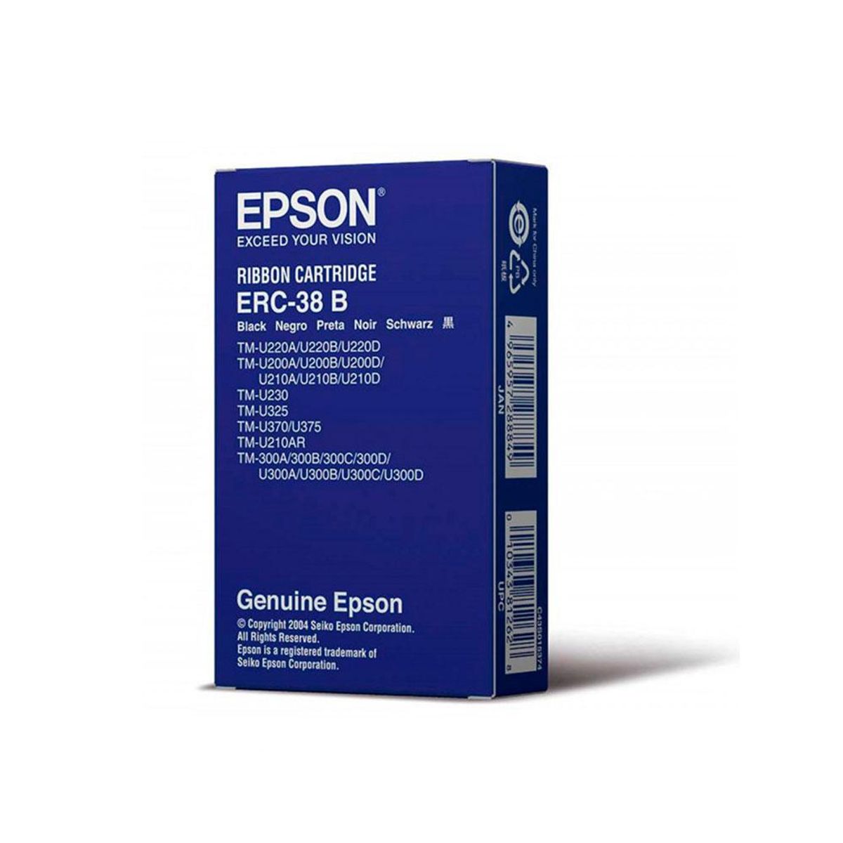 EPSON - Cinta De Tinta Epson Erc-38B Negra Para Impresoras De Tickets - Alta Calidad Y Rendimiento