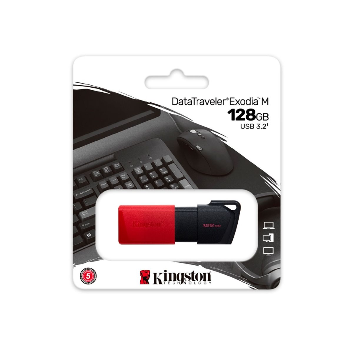 KINGSTON - Unidad Flash Kingston Datatraveler Exodia M 128Gb Usb 3.2 - Rápida, Compacta Y Colorida En