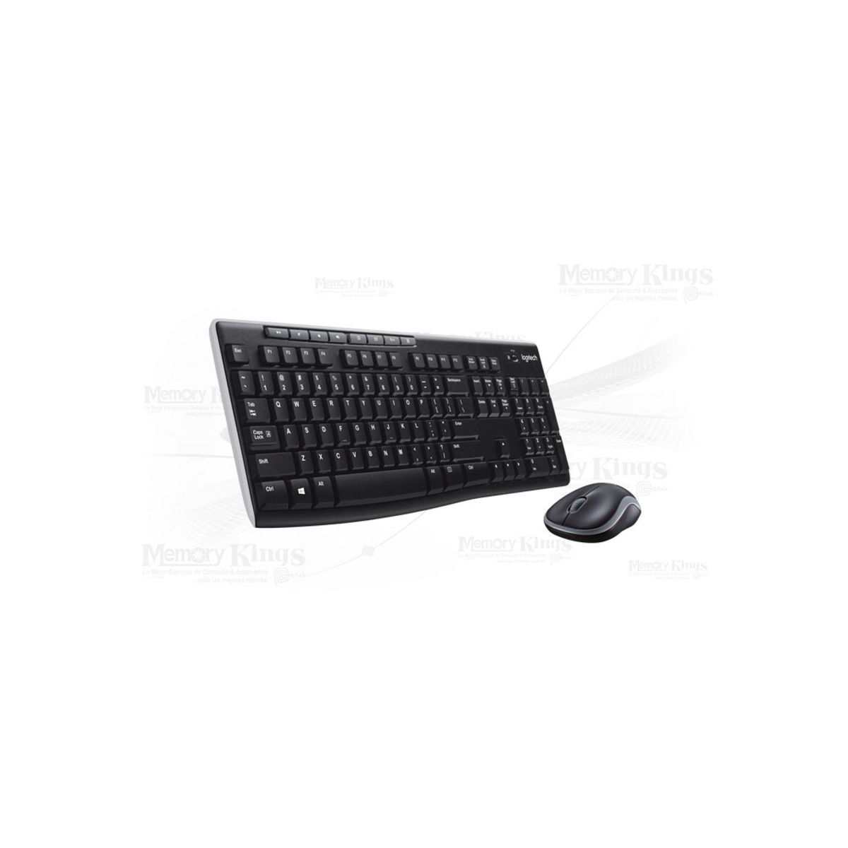 LOGITECH - Teclado Y Mouse Inalámbricos Logitech Mk270 Usb - Negro, Diseño Compacto Y Cómodo Para Tu
