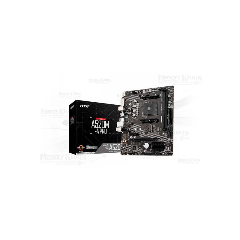MSI - Placa Base Msi A520M-A Pro - Chipset Amd A520 Socket Am4 Formato Matx Ideal Para Tu Pc