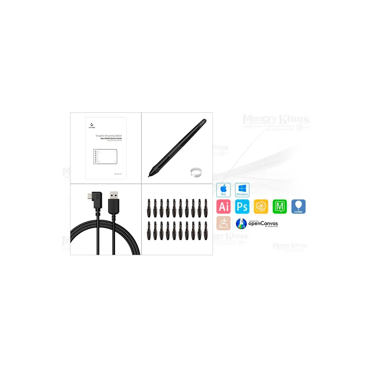 XP PEN - Tableta Gráfica Xp-Pen Star G640S De 6X4 Pulgadas, Ideal Para Diseño Y Dibujo Digital, Neg