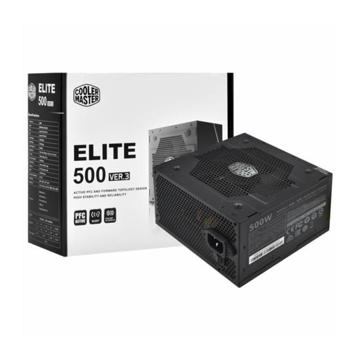 COOLER MASTER - Fuente De Poder 500W Cooler Master Elite Nex N500 Certificada Alta Eficiencia Y Rendimien