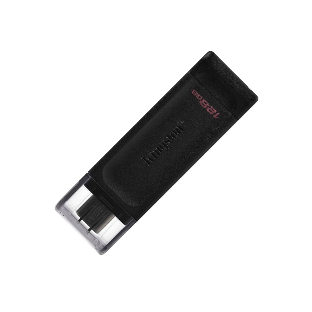 KINGSTON - Unidad Flash Kingston Datatraveler 70 De 128Gb Usb 3.2 Tipo C - Rápido Y Confiable - Negro