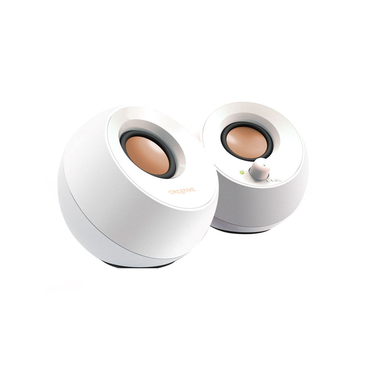 CREATIVE - Parlante Creative Pebble 2.0 De 4.4W Con Conexión Usb Y 3.5Mm - Blanco Elegante Y Compacto