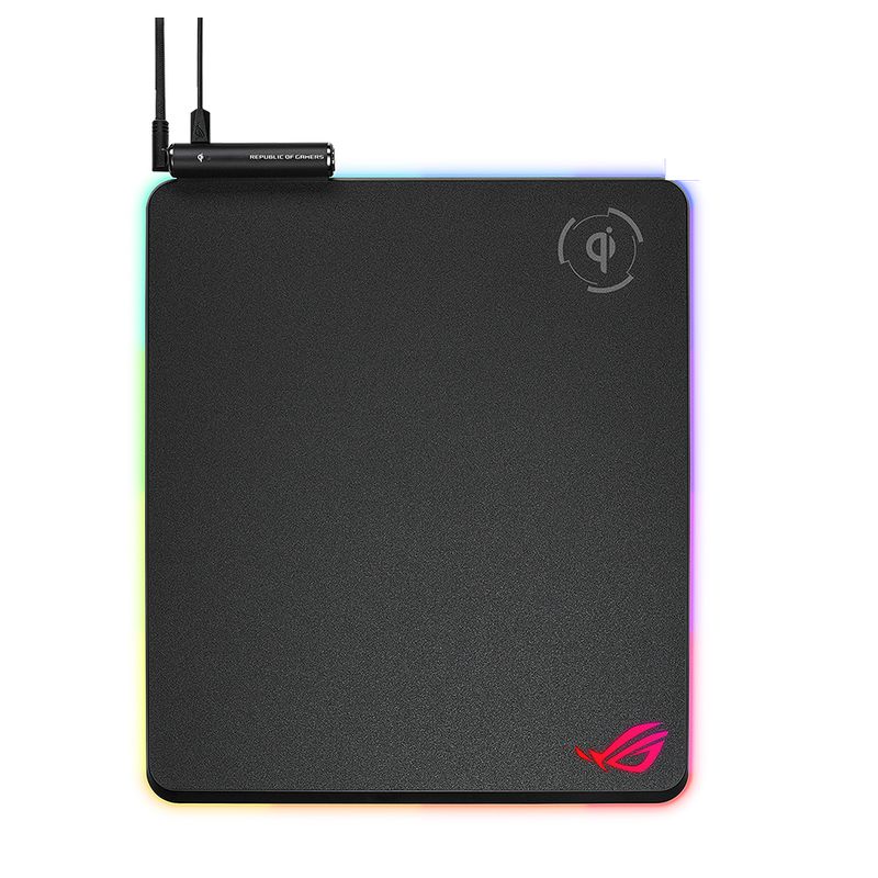 ASUS - Mouse Pad Gaming Asus Rog Balteus Qi Rgb Con Carga Inalámbrica Gran Tamaño Y Efectos Lumi