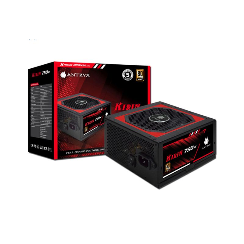 ANTRYX - Fuente De Alimentación 750W Antryx Kirin V2 - Eficiencia 80 Plus Bronze, Ideal Para Gaming