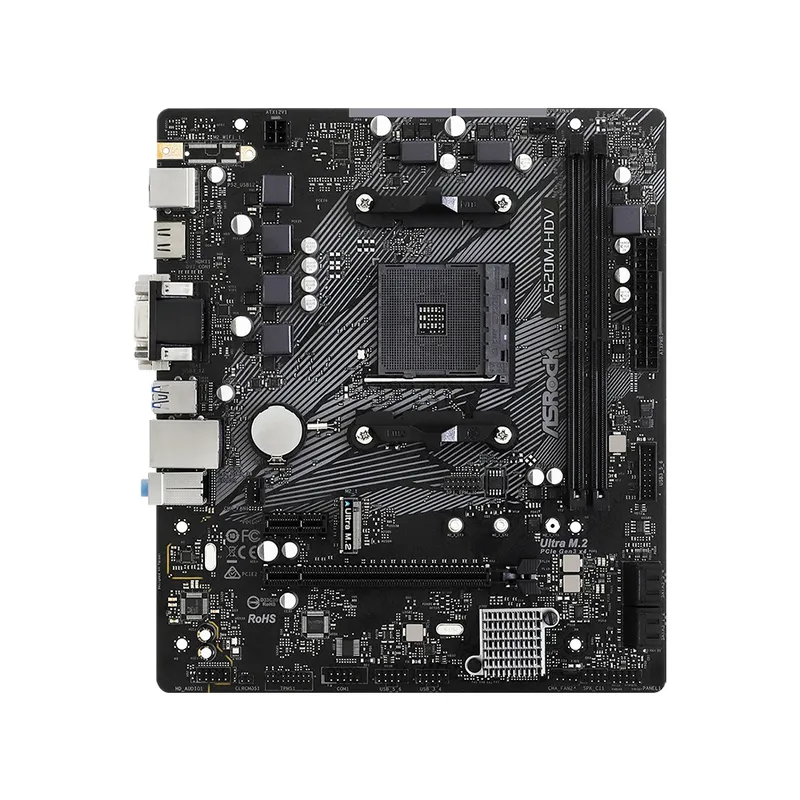ASROCK - Placa Base Asrock A520M-Hdv Matx Para Procesadores Amd Am4 - Chipset A520 Ideal Para Gami
