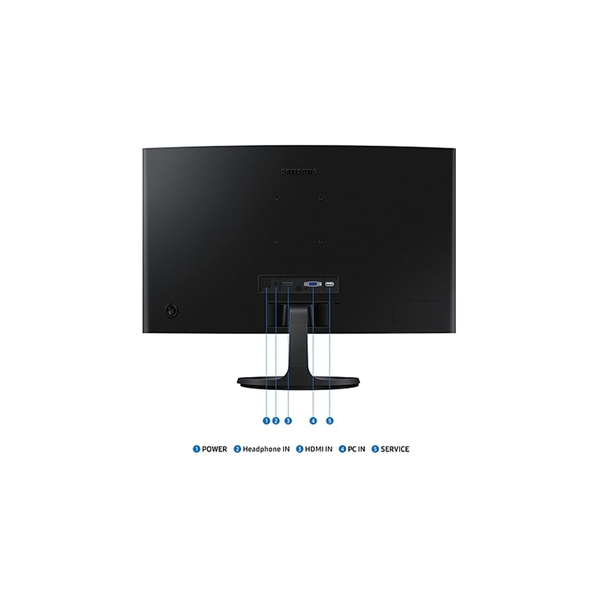 SAMSUNG - Monitor Curva Samsung 24" Full Hd S24D360Gal, 100Hz, 4Ms, Hdmi Y Vga, Color Negro, Ideal P